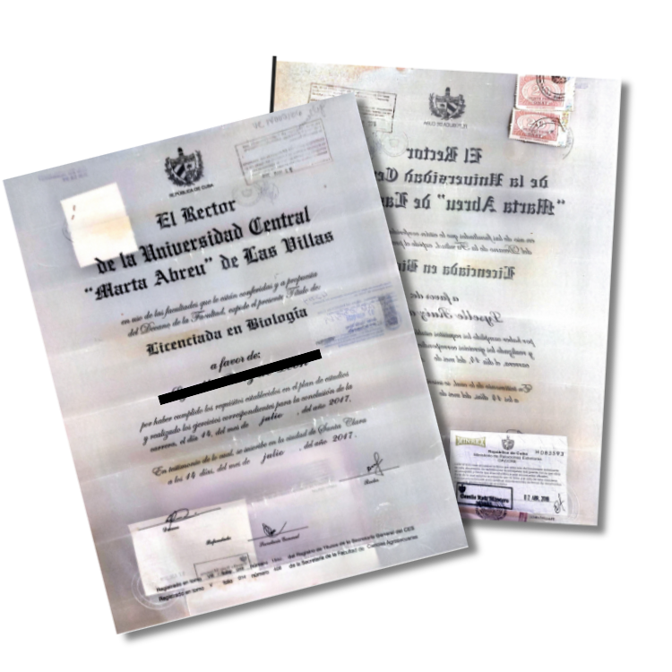 Documento legalizado por MINJUS y Consulado Español