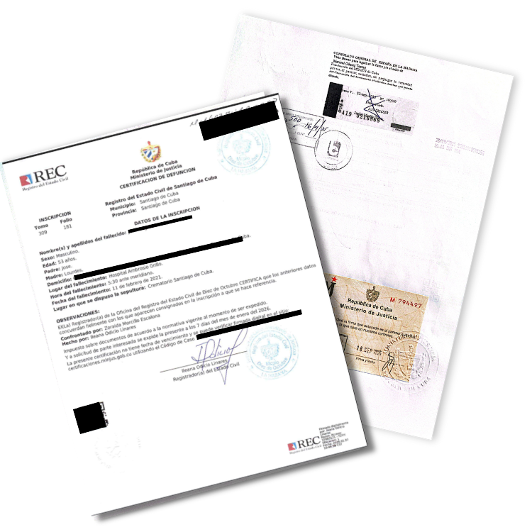 Documento legalizado por MINJUS y Consulado Español