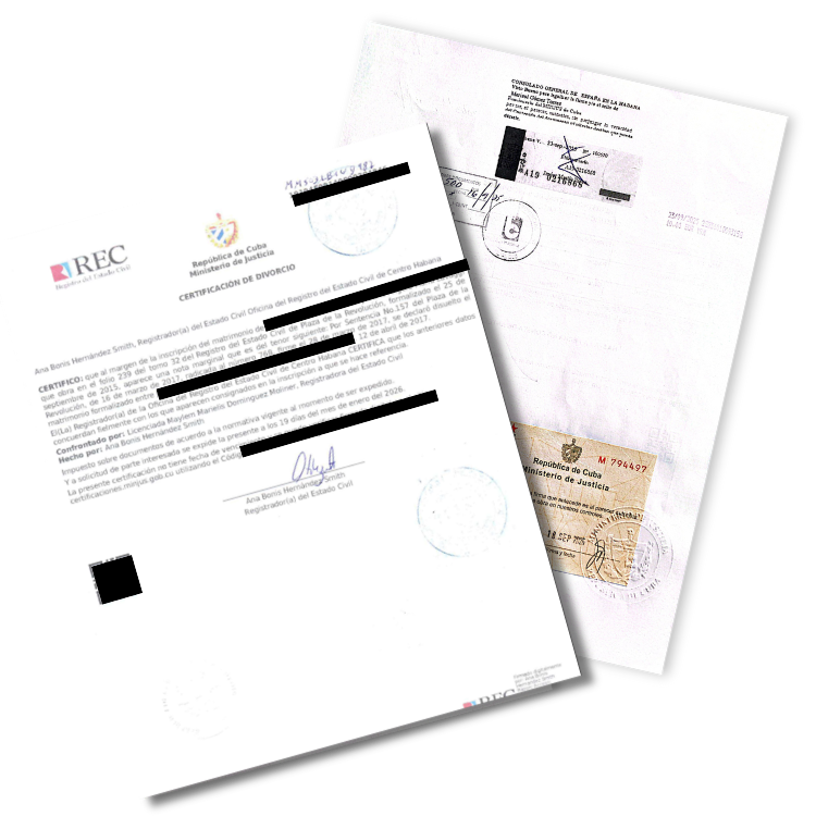 Documento legalizado por MINJUS y Consulado Español