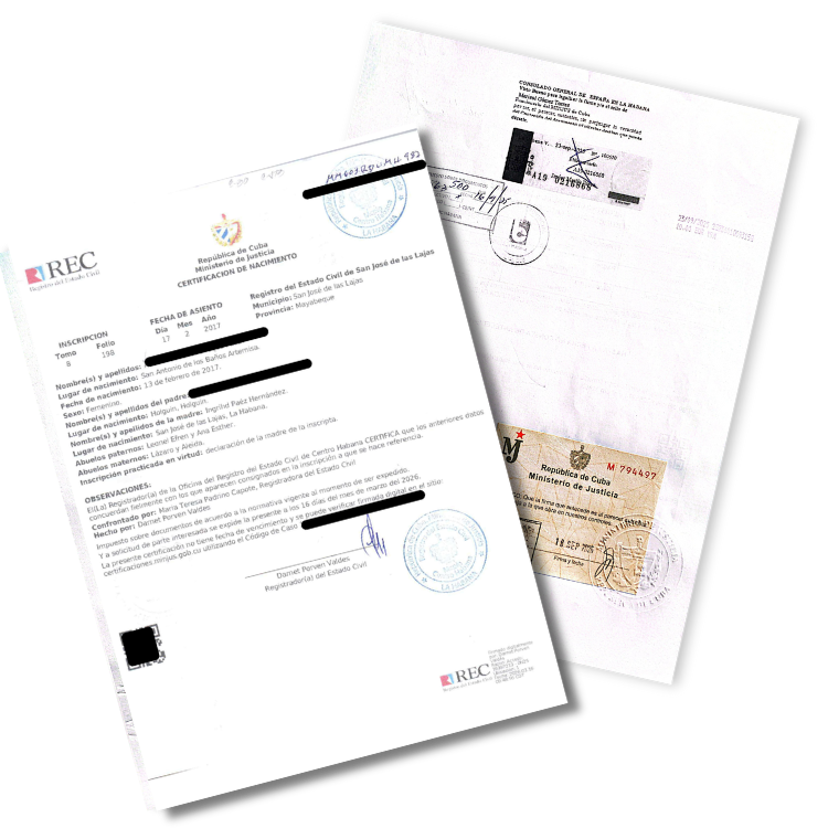 Documento legalizado por MINJUS y Consulado Español