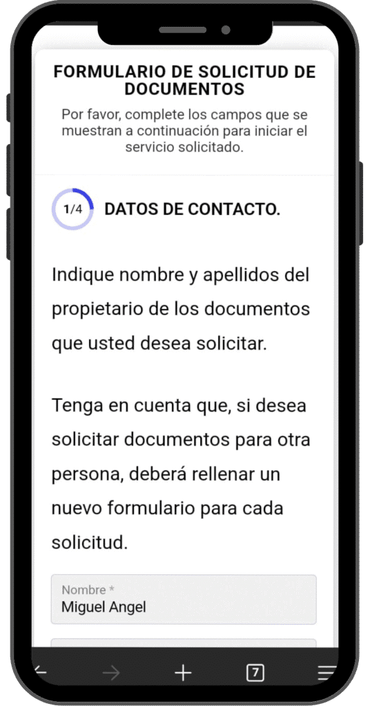 Formulario Solicitud Tramites HOL